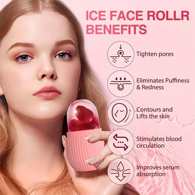 Silicone Face Ice Mold – Beauty Facial Roller & Skin Tightening Ice Globe for Lifting, Contouring, and Puffiness Relief