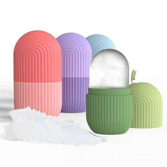 Silicone Face Ice Mold – Beauty Facial Roller & Skin Tightening Ice Globe for Lifting, Contouring, and Puffiness Relief